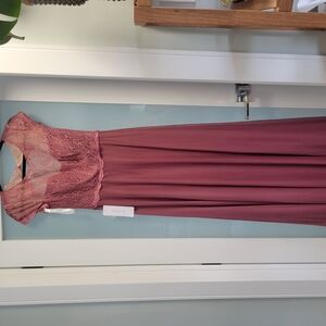 Azazie Mauve Lace Evening Dress